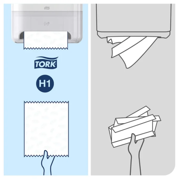 Dispenser TORK sensor håndtørk H1 hvit