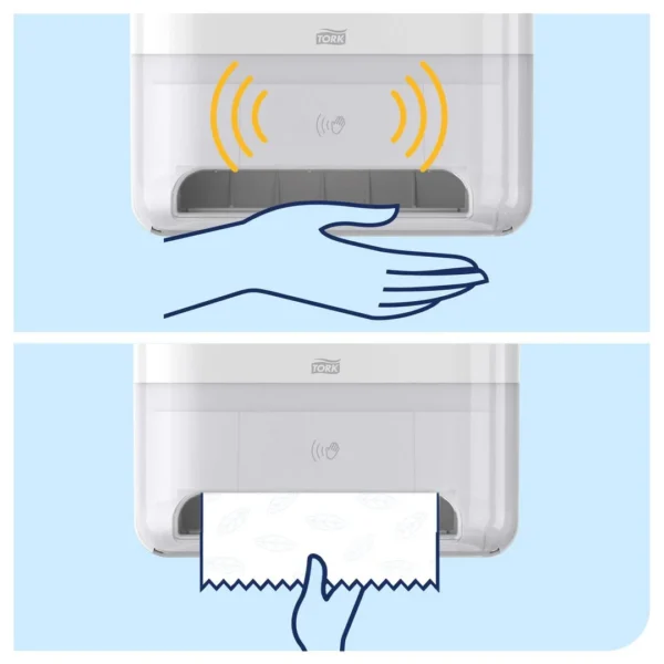 Dispenser TORK sensor håndtørk H1 hvit