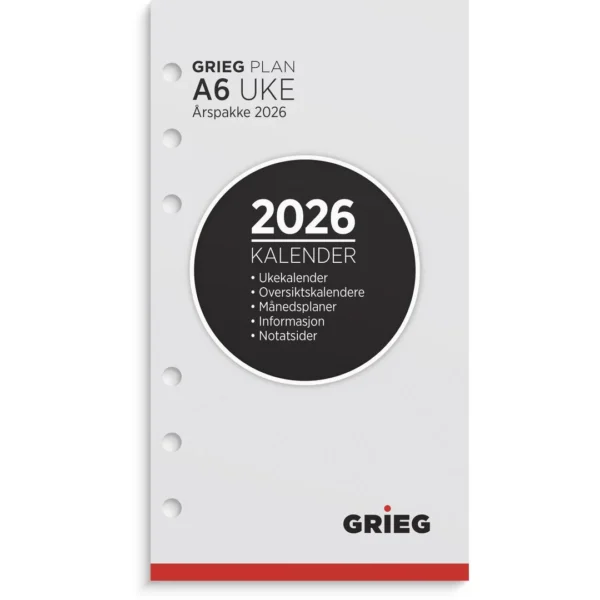 Årspakke GRIEG A6 2026 uke