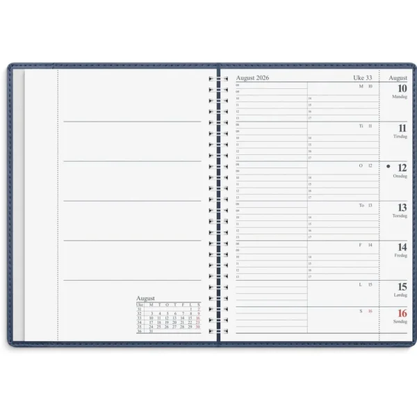 Ukekalender GRIEG Scorpio A5 2026 blå