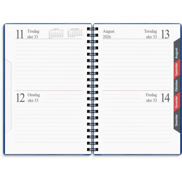 Dagbok GRIEG Tempra 2026 blå