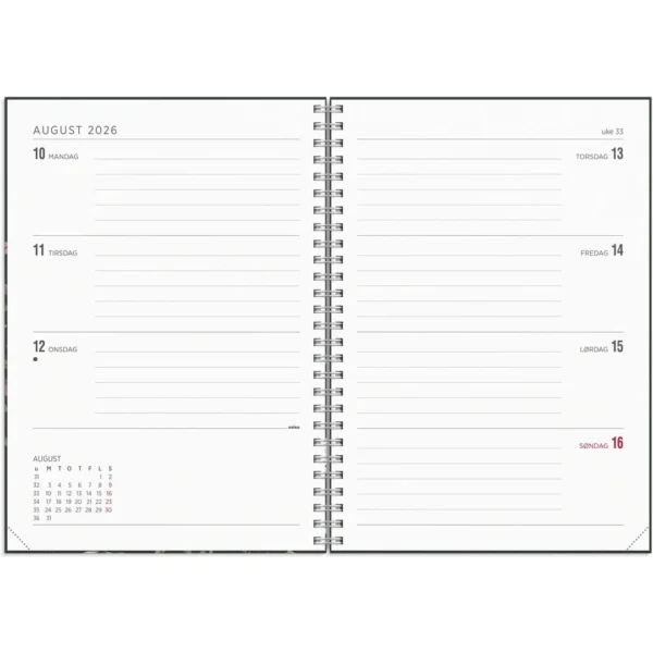 Ukekalender GRIEG Multi A5 2026 blomster