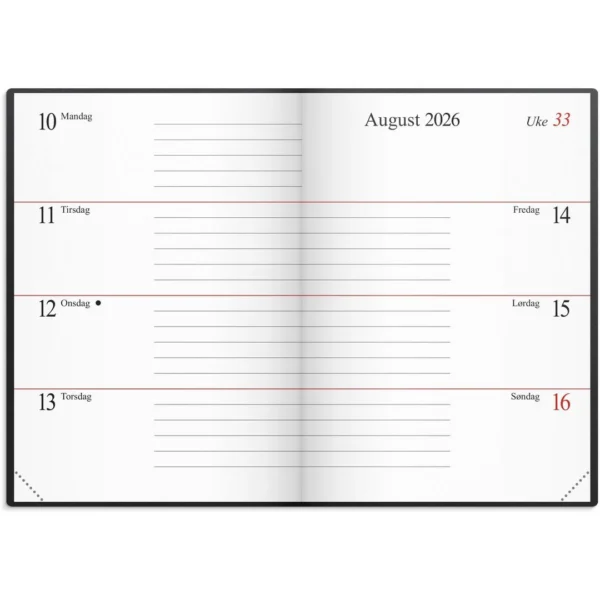 Lommekalender GRIEG Mini 2026 plast sort