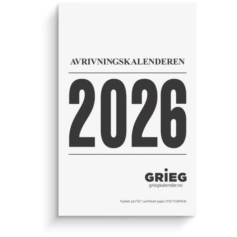 Avrivningskalender GRIEG 2026 medium