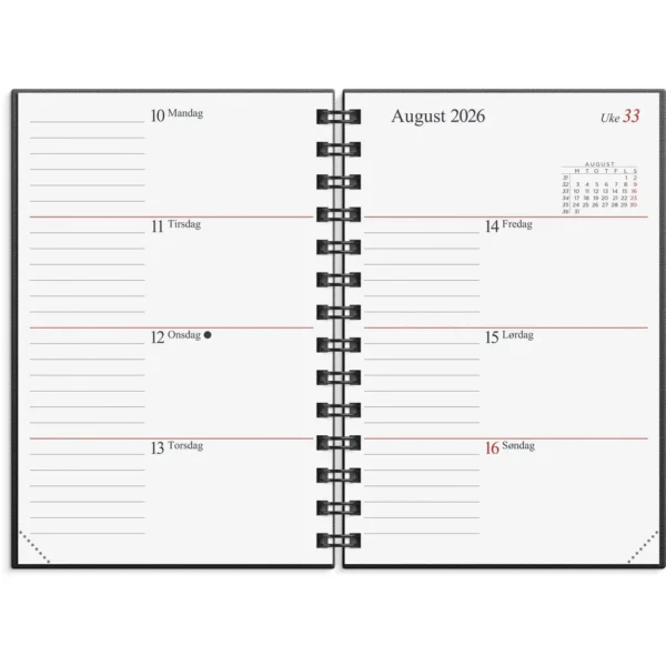 Lommekal GRIEG Gemini 2026 kartong sort