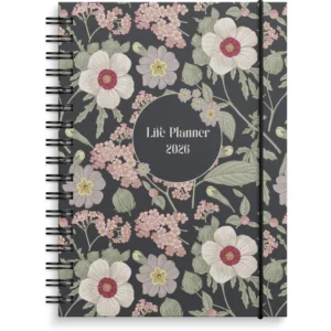 Ukekalender Life Planner 2026 Floral A6
