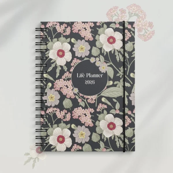 Ukekalender Life Planner 2026 Floral A6
