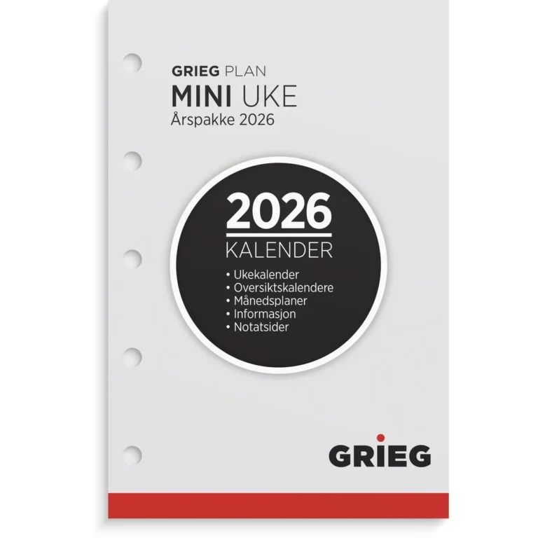 Årspakke GRIEG Mini 2026 uke