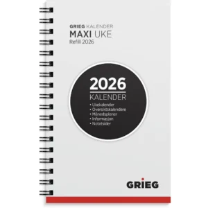Lommekalender GRIEG Maxi 2026 refill