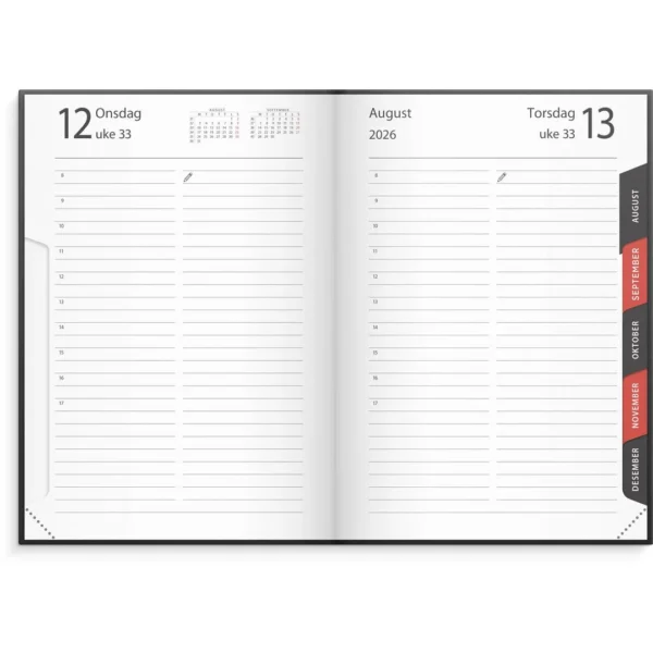 Dagbok GRIEG Libra innbundet 2026 sort