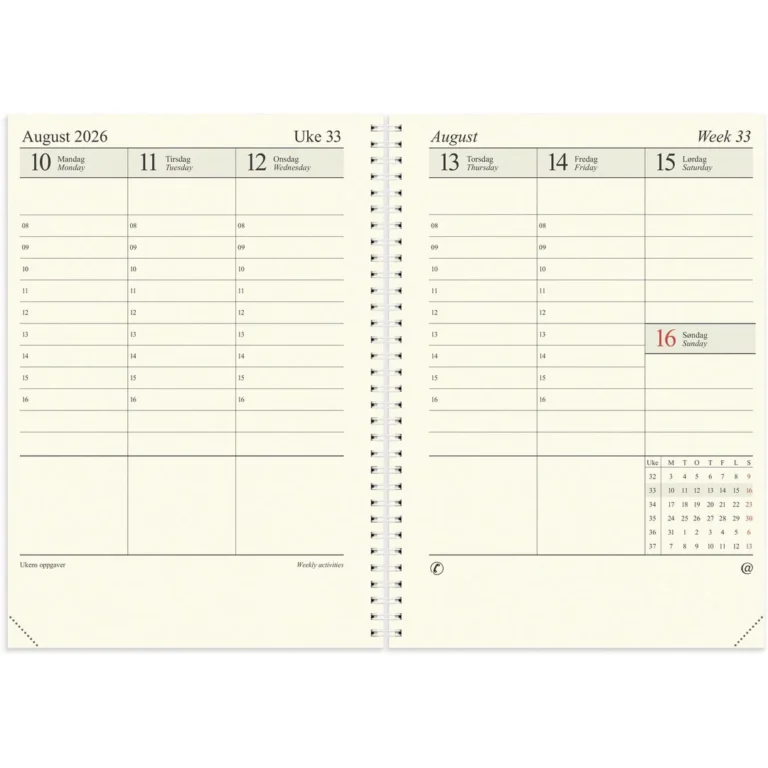 Sjefskalender GRIEG A4 2026 refill - Bilde 2