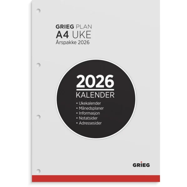 Årspakke GRIEG A4 2026 uke