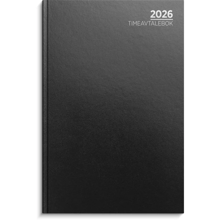 Timeavtalebok GRIEG imitert 2026 sort