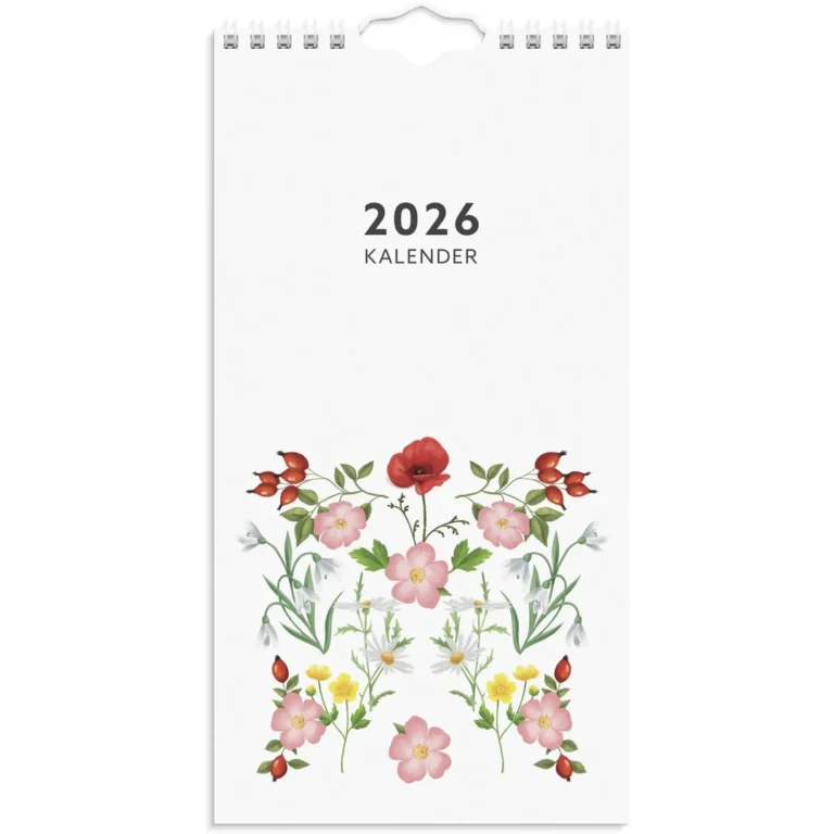 Veggkalender GRIEG 2026 Blomster Mini