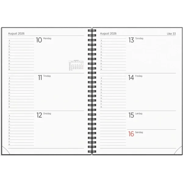 Kalender GRIEG Leo A5 spiral 2026 sort