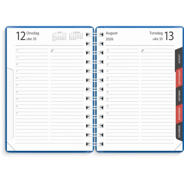 Dagbok GRIEG Libra spiral plast 2026 blå