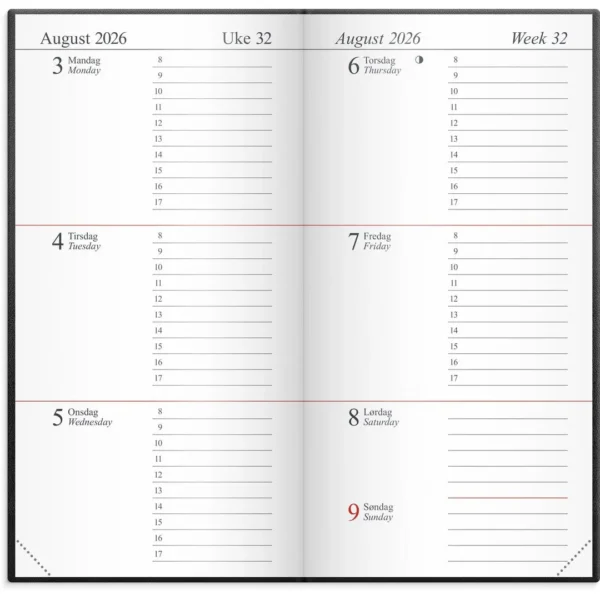 Lommekal. GRIEG Memo2026 imitert sort