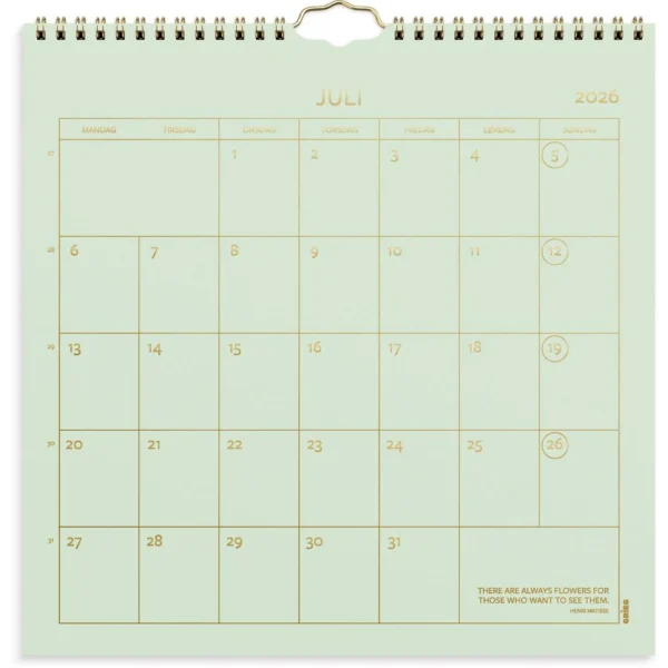 Veggkalender GRIEG 2026 Color