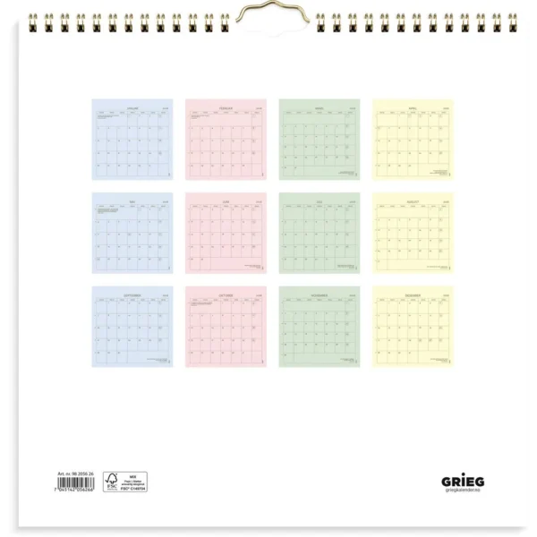 Veggkalender GRIEG 2026 Color
