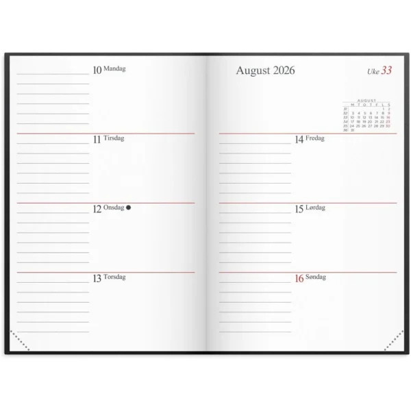 Lommekal GRIEG Gemini 2026 plast sort