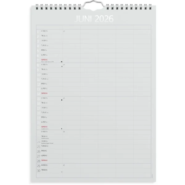 Familiekalender GRIEG 2026 Color A4