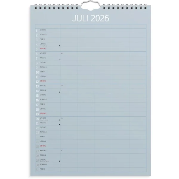 Familiekalender GRIEG 2026 Color A4