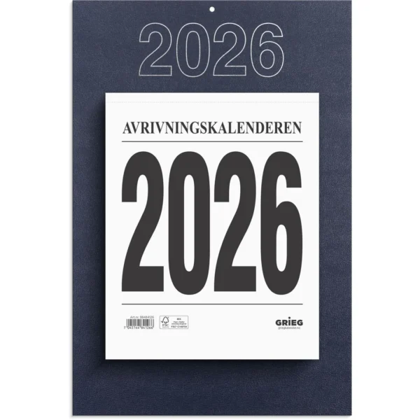 Avrivningskalender GRIEG 26 stor m/plate