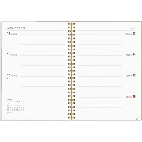 Ukekalender GRIEG Multi A5 2026 beige