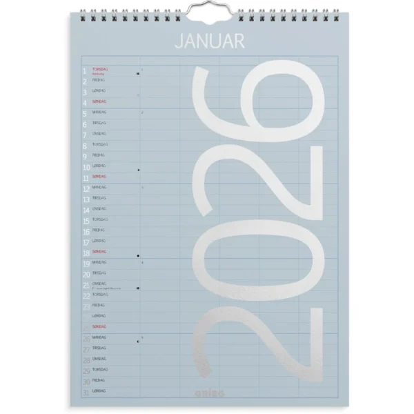 Familiekalender GRIEG 2026 Color A4