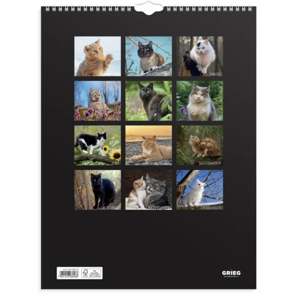 Veggkalender GRIEG 2026 Katter