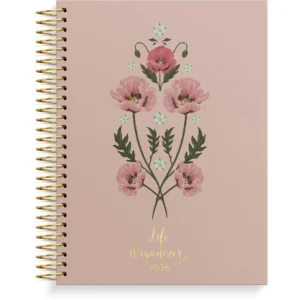 Kalender Life Organizer 2026 C5 Blomster