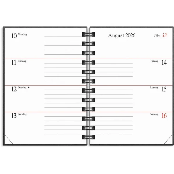 Lommekal. GRIEG Mini 2026 kartong sort