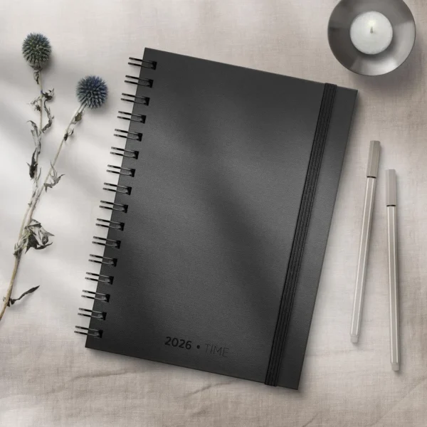 Dagbok GRIEG Time A5 spiral 2026 sort
