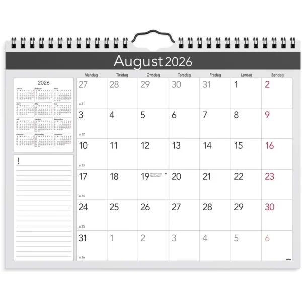 Månedskalender GRIEG 2026 Elegant