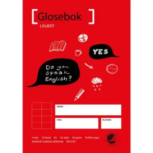 Glosebok A5 70g 24bl 9mm delelinje