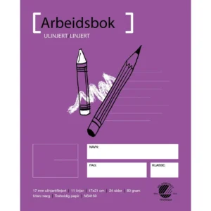 Arbeidsbok 17x21 80g 17mm ulinj./linjert