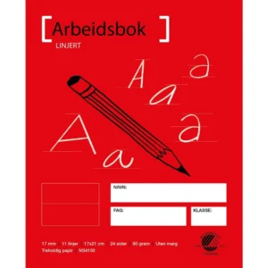 Arbeidsbok 17x21 80g 17mm linjert