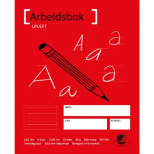 Arbeidsbok 17x21 80g 23,5mm 6:6:6 hj.lin