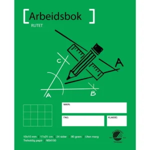 Arbeidsbok 17x21 80g 10x10 rutet