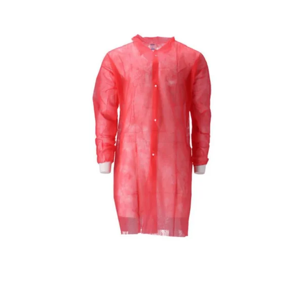 Besøksfrakk CMT borrelås L rød