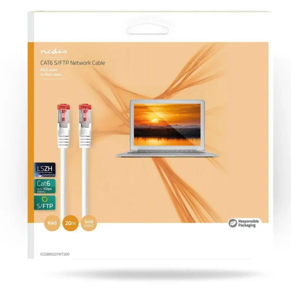 Kabel NEDIS Nettverk CAT6 20m hvit