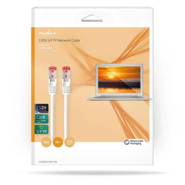 Kabel NEDIS Nettverk CAT6 10m hvit
