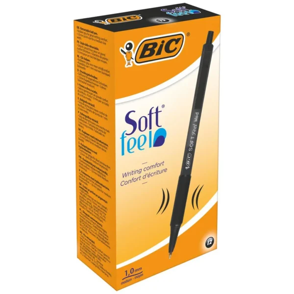 Kulepenn BIC Softfeel Clic Grip M sort