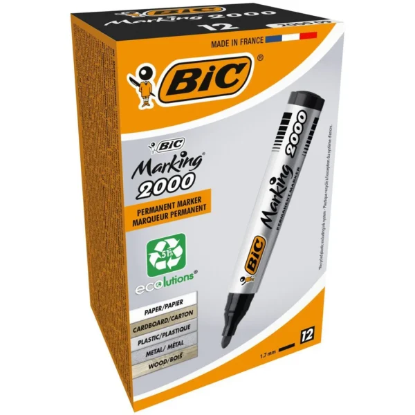 Merkepenn BIC Marking 2000 rund sort