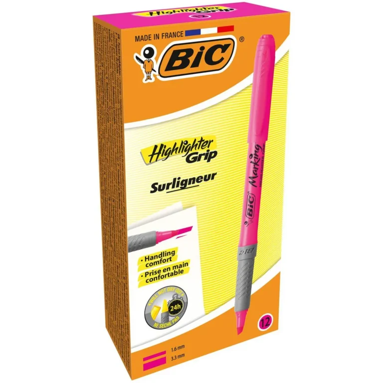Tekstmarker BIC Highlighter Grip rosa - Bilde 5