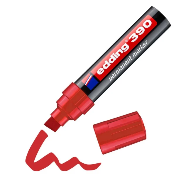 Merkepenn EDDING 390 skrå rød