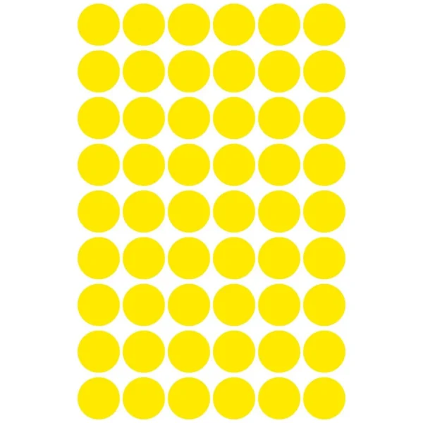 Etikett AVERY manuell ø12mm gul (270)