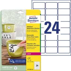 Etikett AVERY polyester 63,5x33,9 (480)