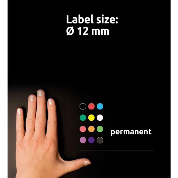 Etikett AVERY manuell ø12mm blå (270)