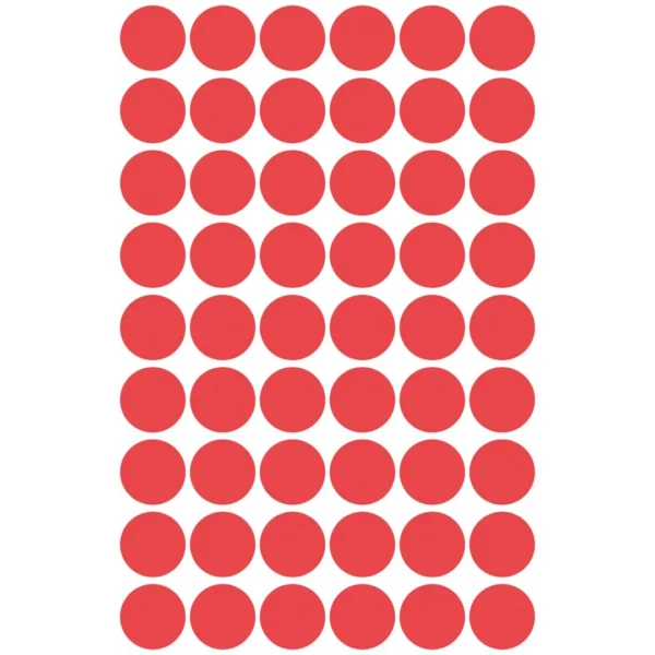 Etikett AVERY manuell ø12mm rød (270)